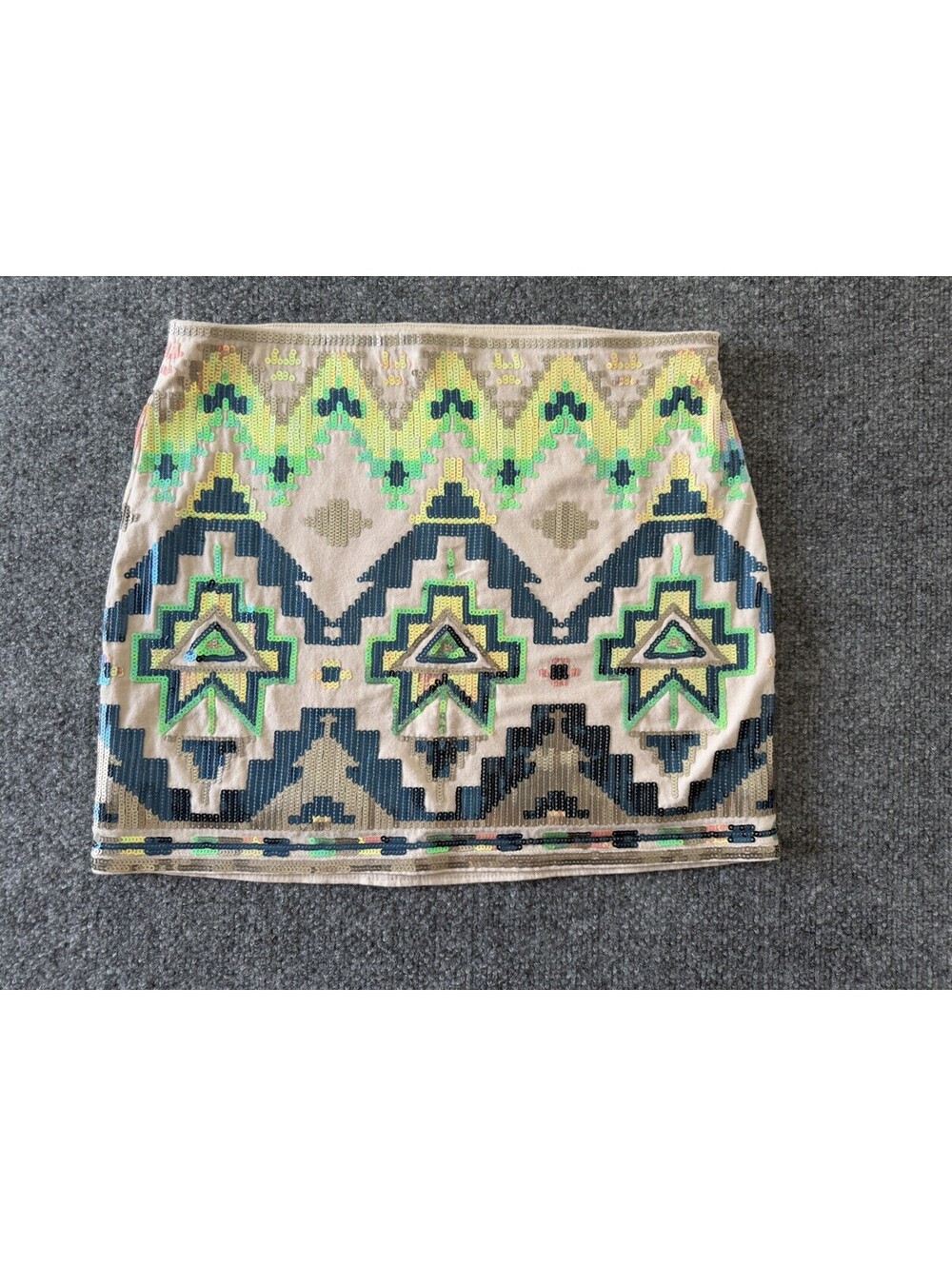 NWT Express Aztec Sequin Mini Skirt Women's Size Medium